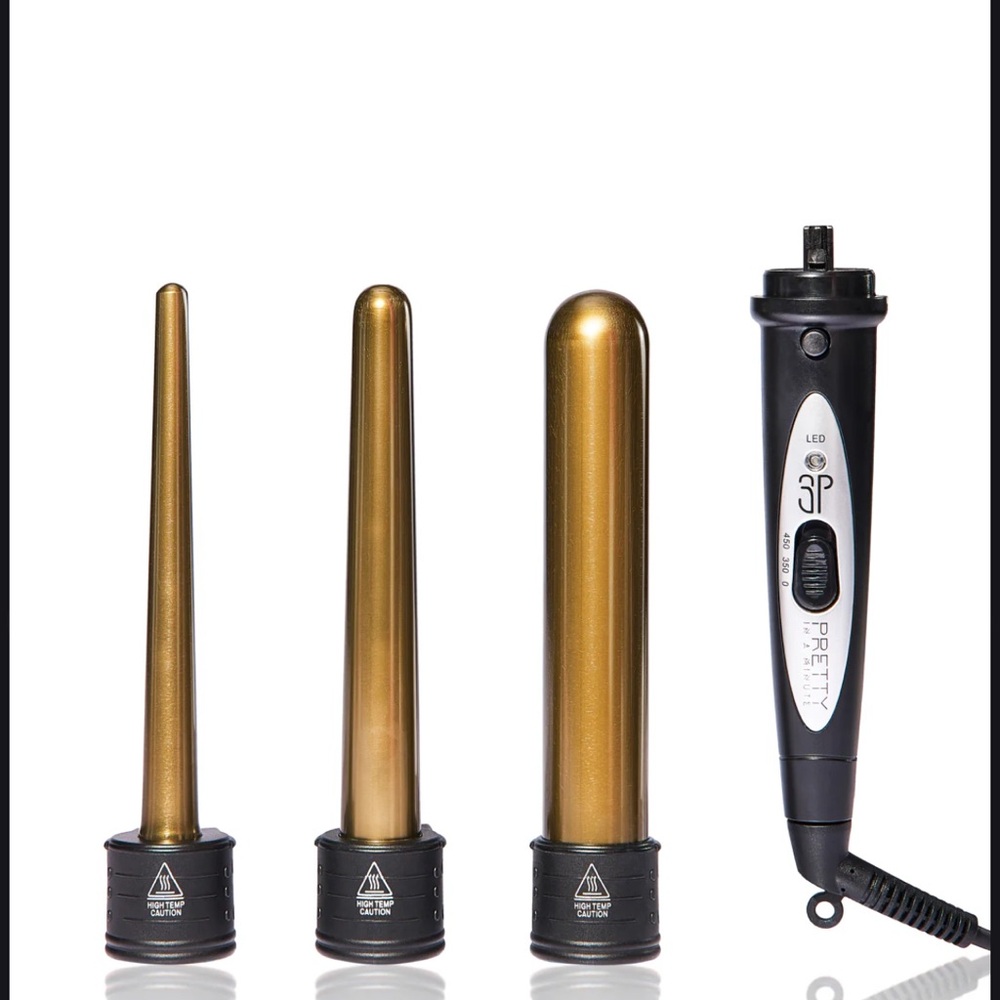 Gold Interchangeable Curling Wand Set - 3 Piece